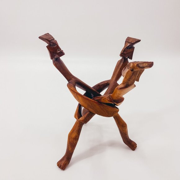 Vintage Hand Made Wooden Collapsable Sculpture Art - Picture 4 of 16